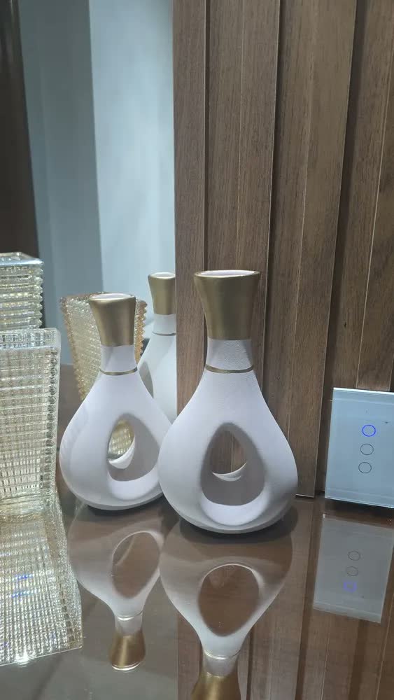 foto de Kit Enfeite Rack Sala Dupla Vasos Decorativos Vasinhos Casa Cor Nude Par