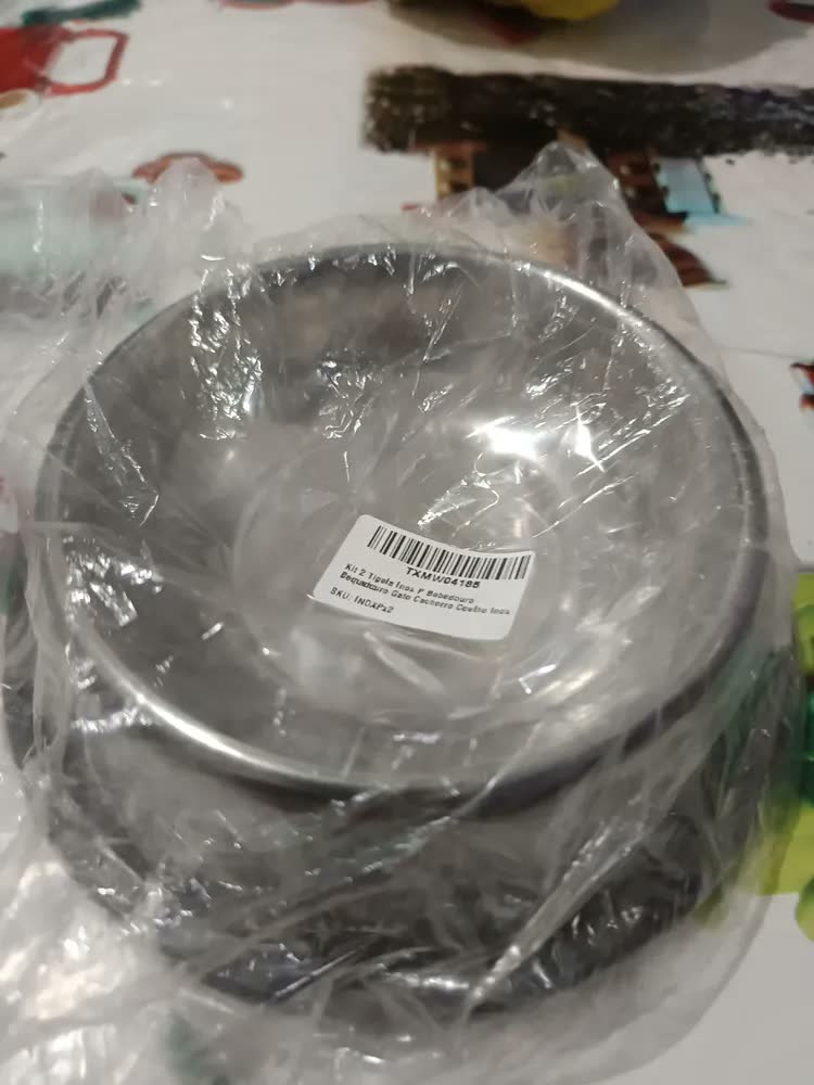 foto de Kit 2 Tigela Inox G Bebedouro Comedouro Cachorro Grande Inox Grande Potinho 800ml
