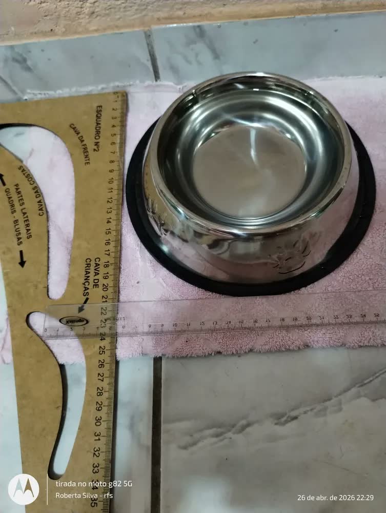 foto de Kit 2 Tigela Inox G Bebedouro Comedouro Cachorro Grande Inox Grande Potinho 800ml