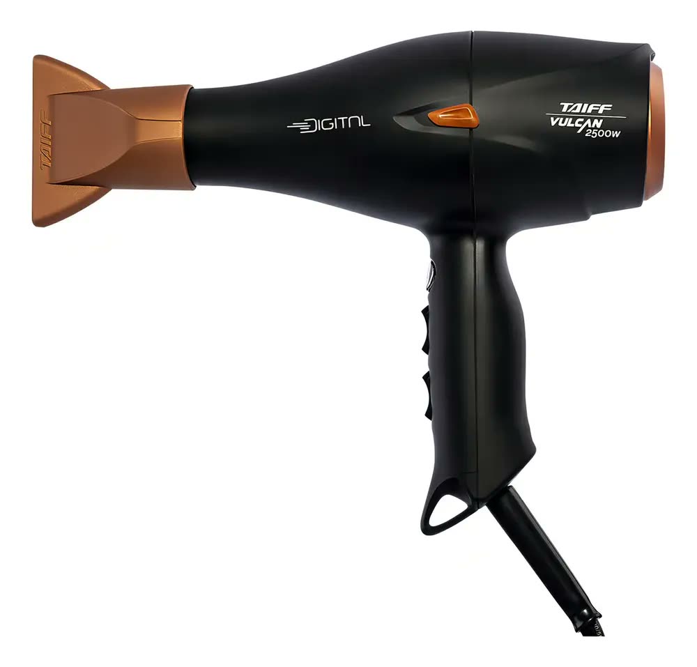 Secador Cabelo Vulcan 2500w Digital Profissional 3m Taiff Cor Preto