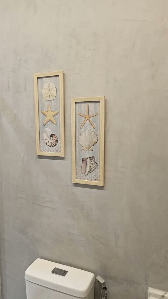 foto de Quadro Decorativo De Parede Praia Mar Sala Copa Com Moldura Cor Branco
