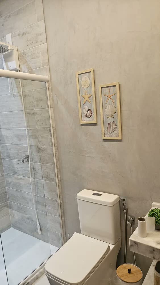 foto de Quadro Decorativo De Parede Praia Mar Sala Copa Com Moldura Cor Carvalho/avelã