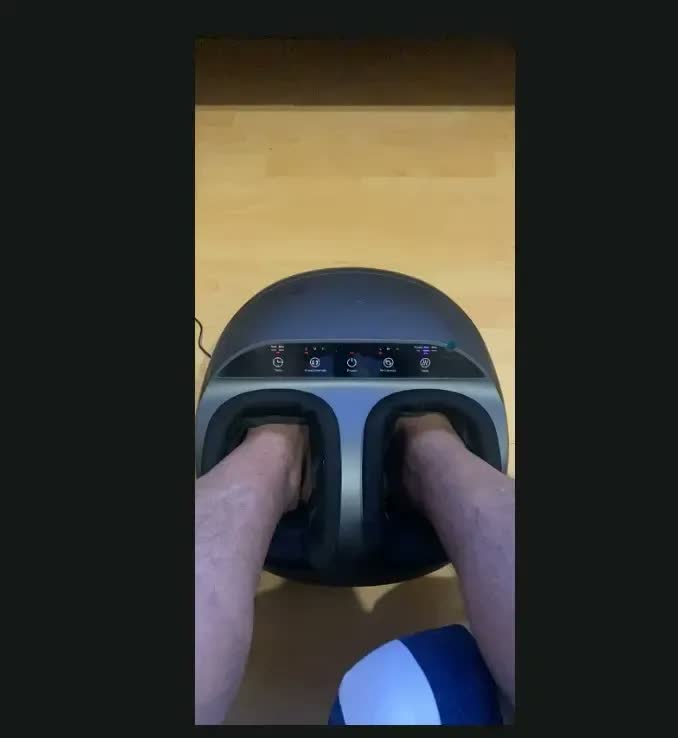 foto de massageador eletrico pes Massagem para Fascite Plantar Shiatsu com Aquecimento Controle Remoto Massageador Pes Bivolt Massageador Eletrico Portatil 3 Intensidades Timer KNQZE