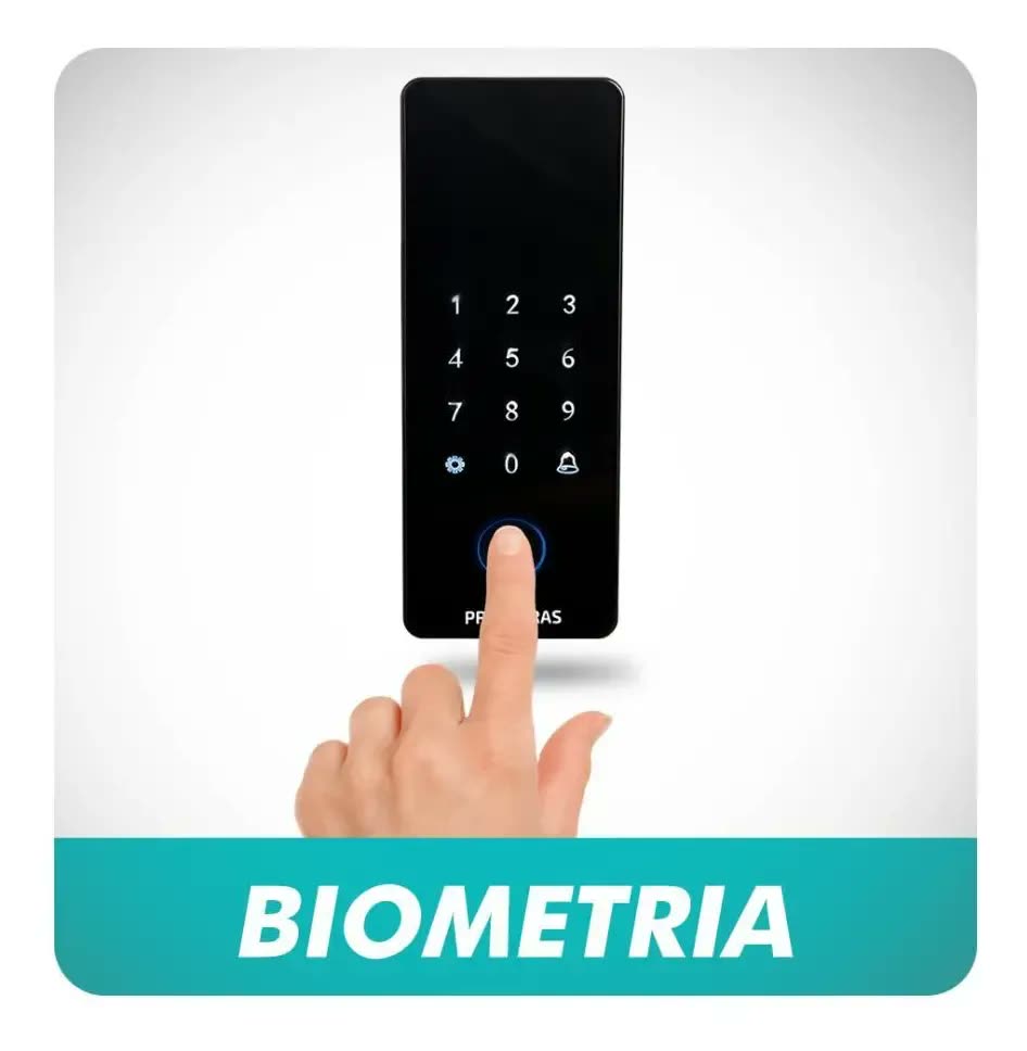 foto de Fechadura Digital Biométrica Primebras Athenas Vidro