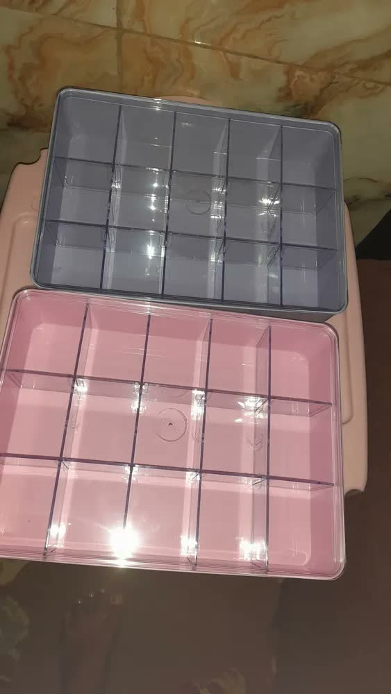 foto de Caixa Organizadora Tampa Transparente Com Divisórias Grande