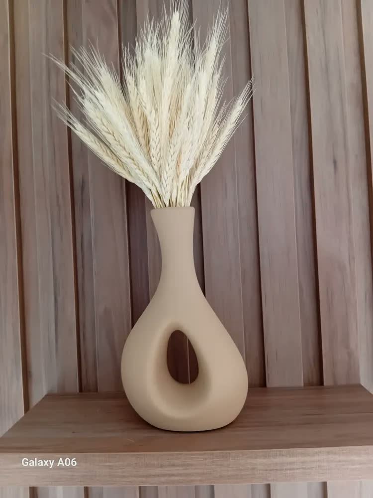 foto de Enfeite Rack Sala Dupla De Vasos Decorativos Vaso Cerâmica