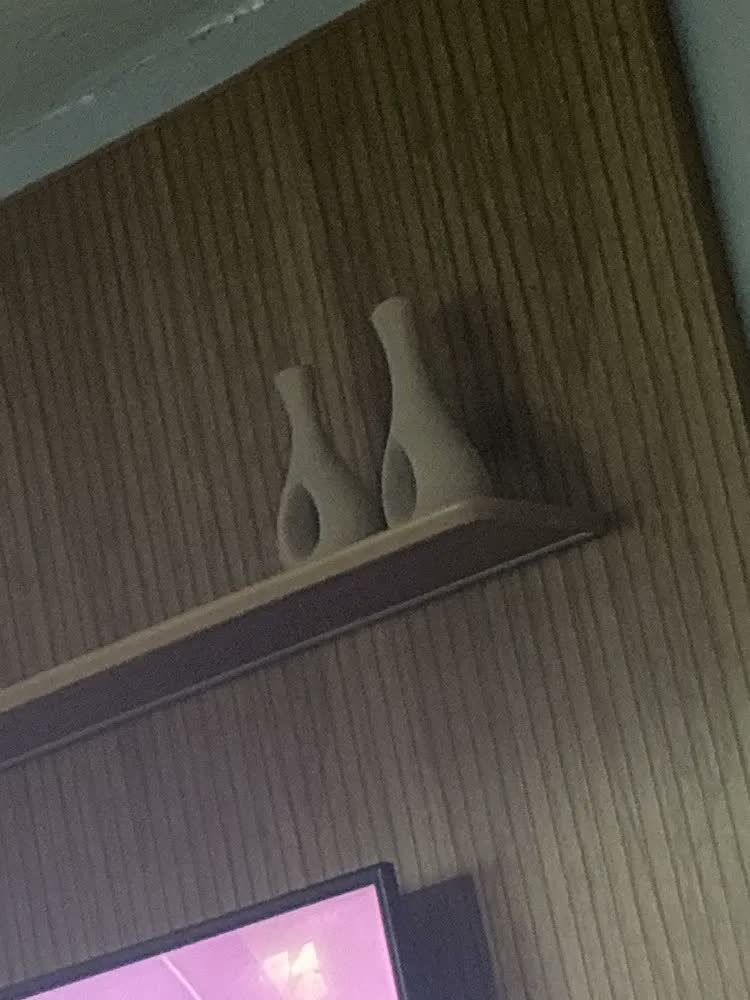 foto de Enfeite Rack Sala Dupla De Vasos Decorativos Vaso Cerâmica