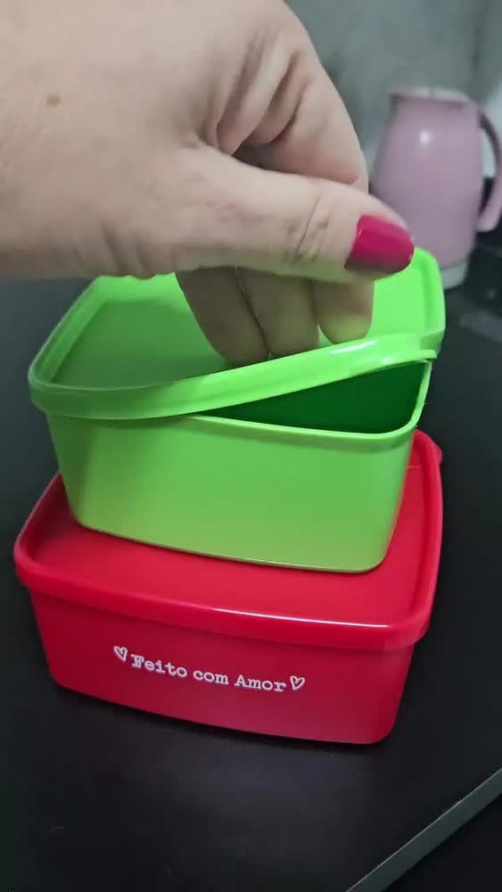 foto de Tupperware | Conjunto De Potes Plastico Jeitosinhos 400 Ml Cor 3 Jeitosinho Cores Sortidas 400ml Cada