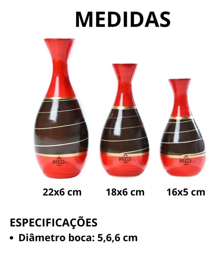 foto de Enfeite Para Sala Trio Vaso Colorido Decorativo Moderno Casa Cor Mostarda Giz