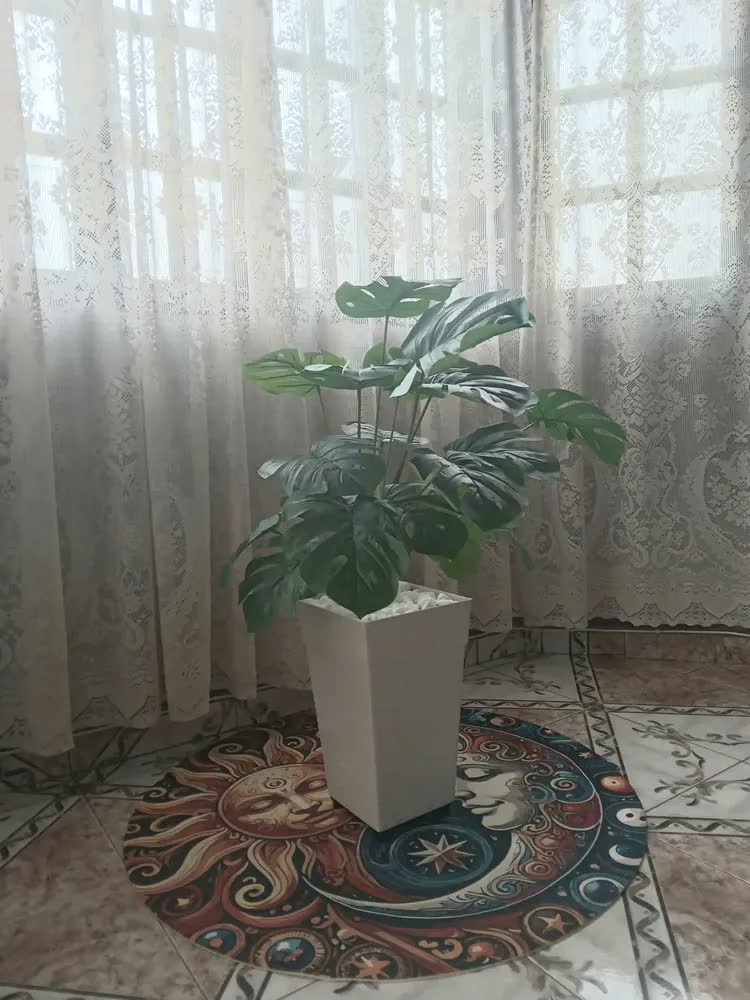 foto de Planta Artificial Grande Costela De Adão Com Vaso Decorativo