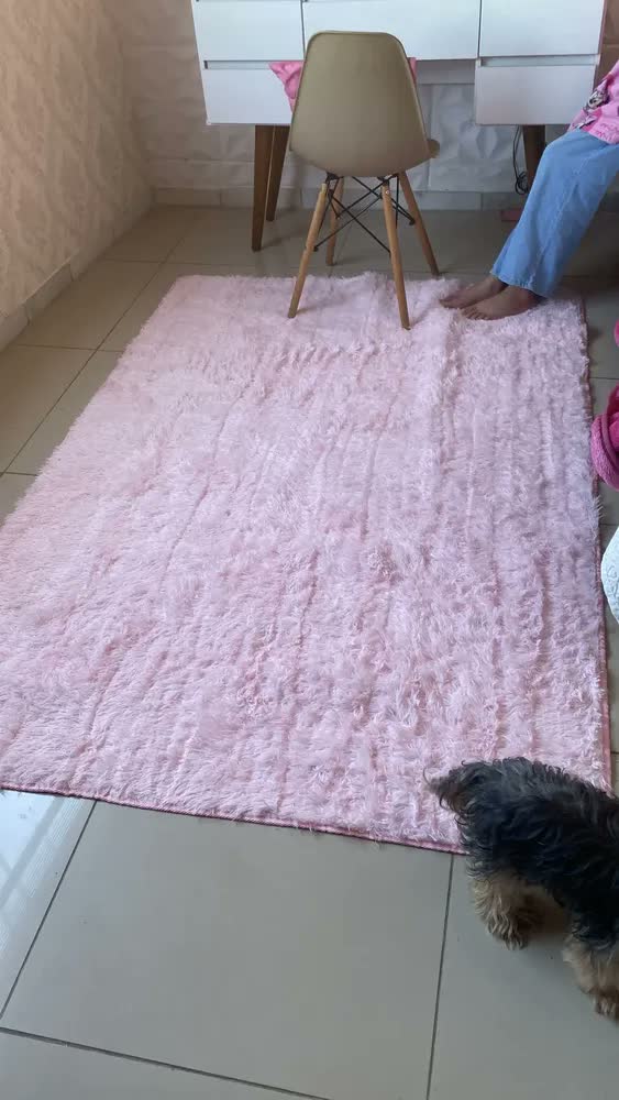 foto de Tapete saggy, felpudo. Dhalishop Shaggy cor Preto liso - de 2m x 1.4m