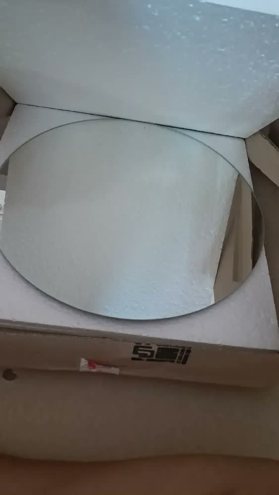 foto de Espelho De Vidro 40cm Redondo Decorativo Banheiro Sala Moldura Lapidado