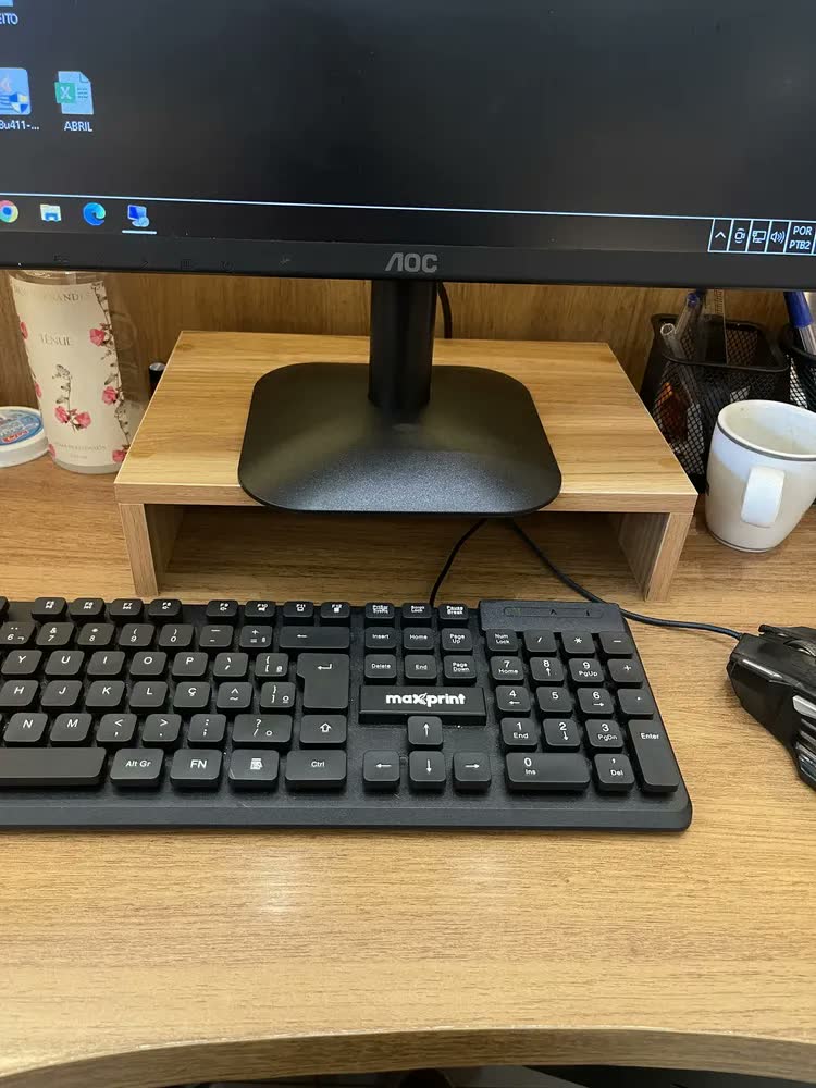 foto de Suporte Elevado Para Monitor Lumelo Madeira Branco Home Office