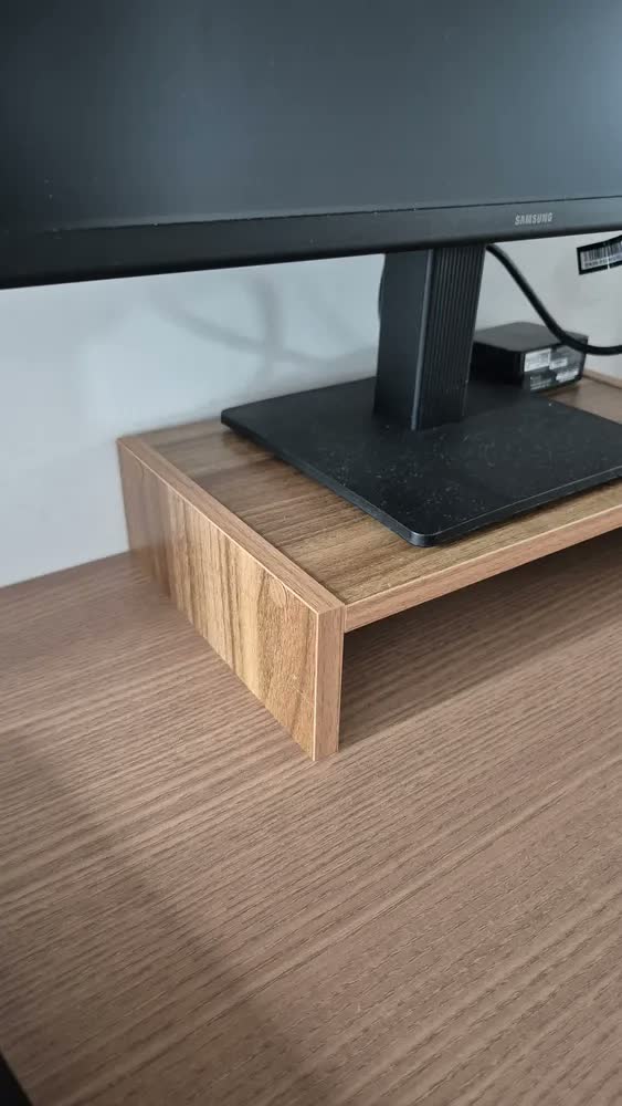foto de Suporte Elevado Para Monitor Lumelo Madeira Branco Home Office