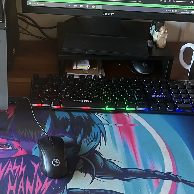 foto de Suporte Elevado Para Monitor Lumelo Madeira Branco Home Office