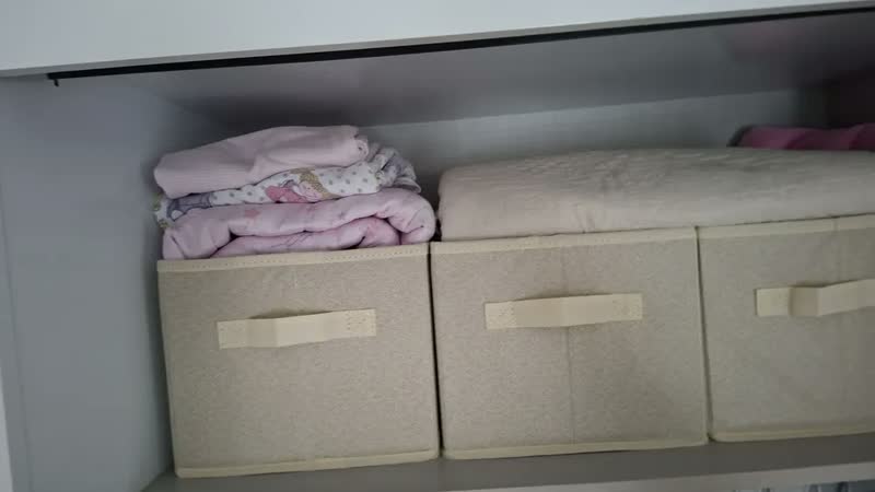 foto de Kit 2 Caixa Organizadora Dobrável Multiuso Guarda Roupa Alça Bege