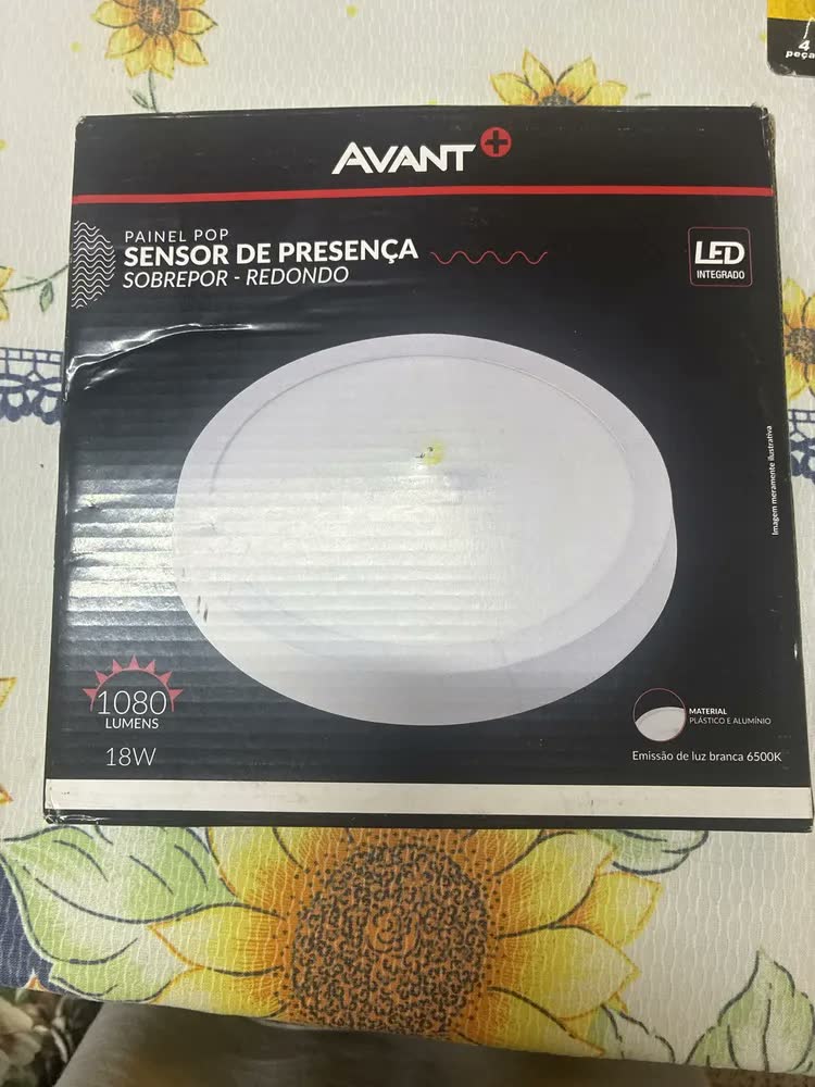 foto de Painel LED Avant Redondo Avant 18W Teto Luz Branco Frio 6500K Sensor Presença