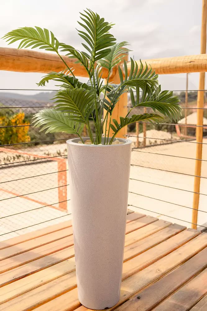 Vaso Polietileno Ibiza Grande Sala Luxo Moderno Decorativo Cor Cimento