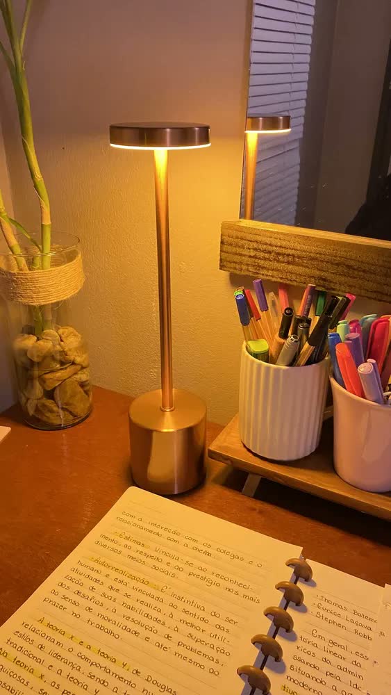 foto de Luminaria Led 3 Cores Sem Fio | Abajur De Mesa Recarregável