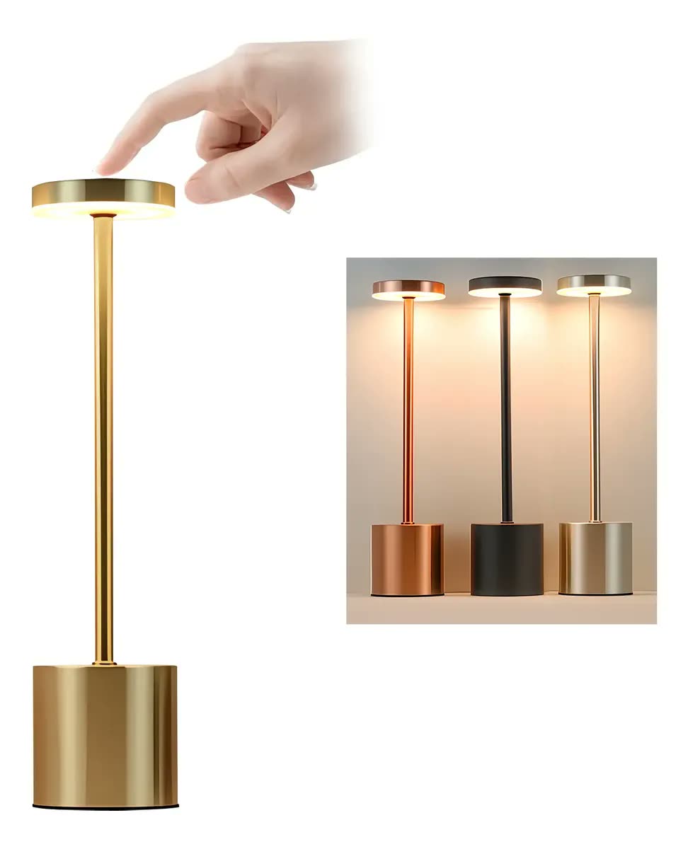 Luminaria Led 3 Cores Sem Fio | Abajur De Mesa Recarregável