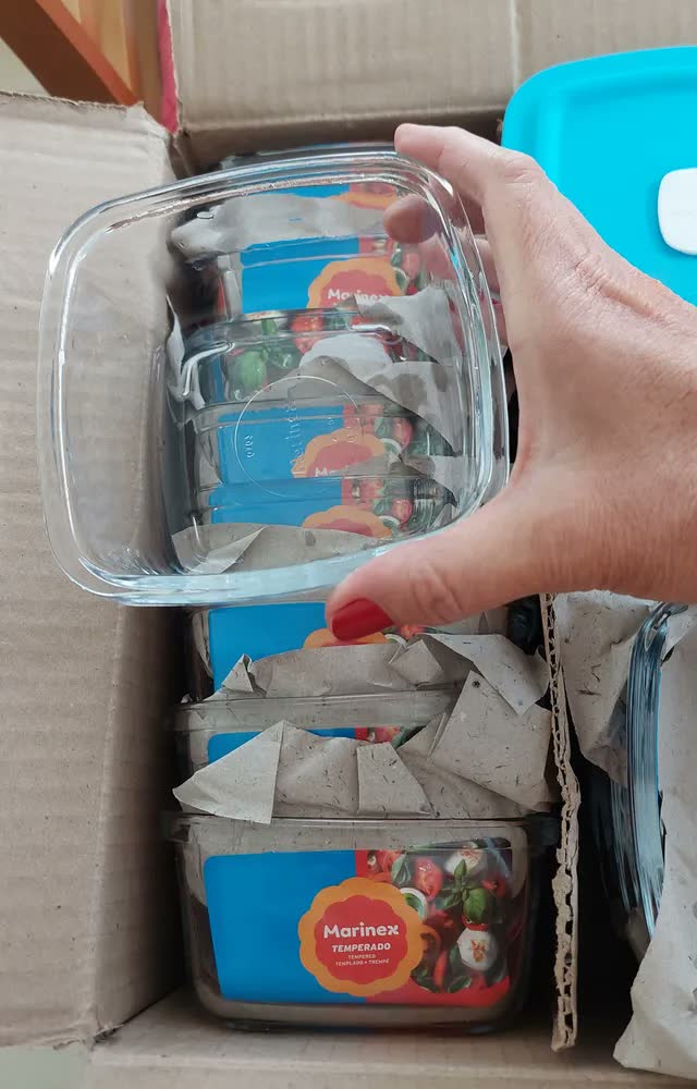 foto de Jogo 12 Peças de Potes de Vidro Vap Facilita Com Tampa Sortida 500ml