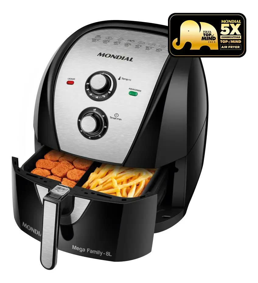 foto de Fritadeira Sem Óleo Air Fryer 8l Mondial - Afd-80-bi