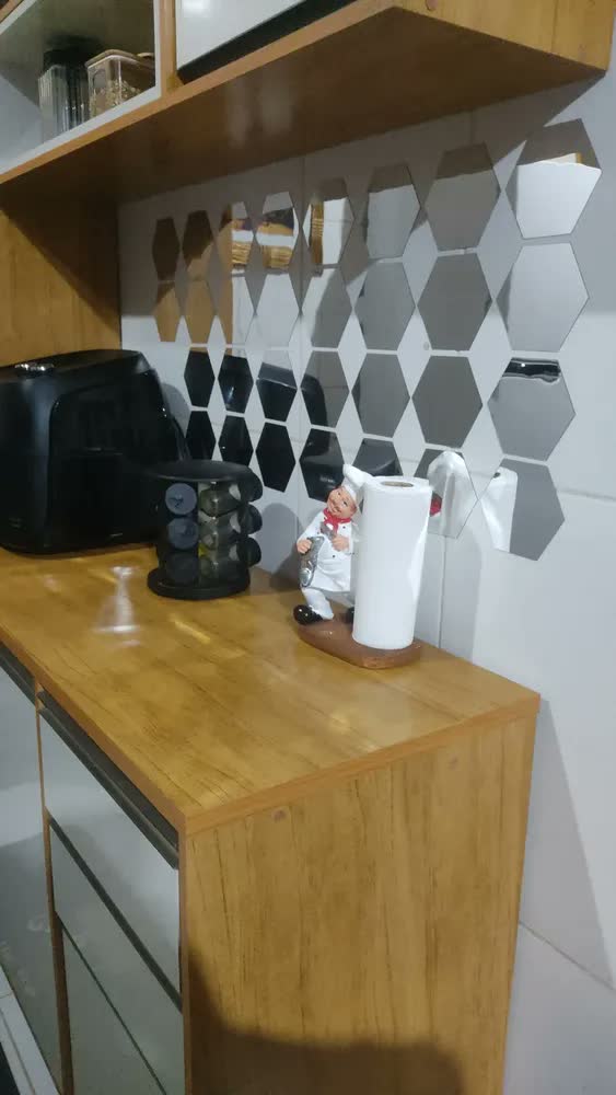 foto de 30 Espelhoplaca Com Adesivo Auto Hexagonal Colante Acrílico