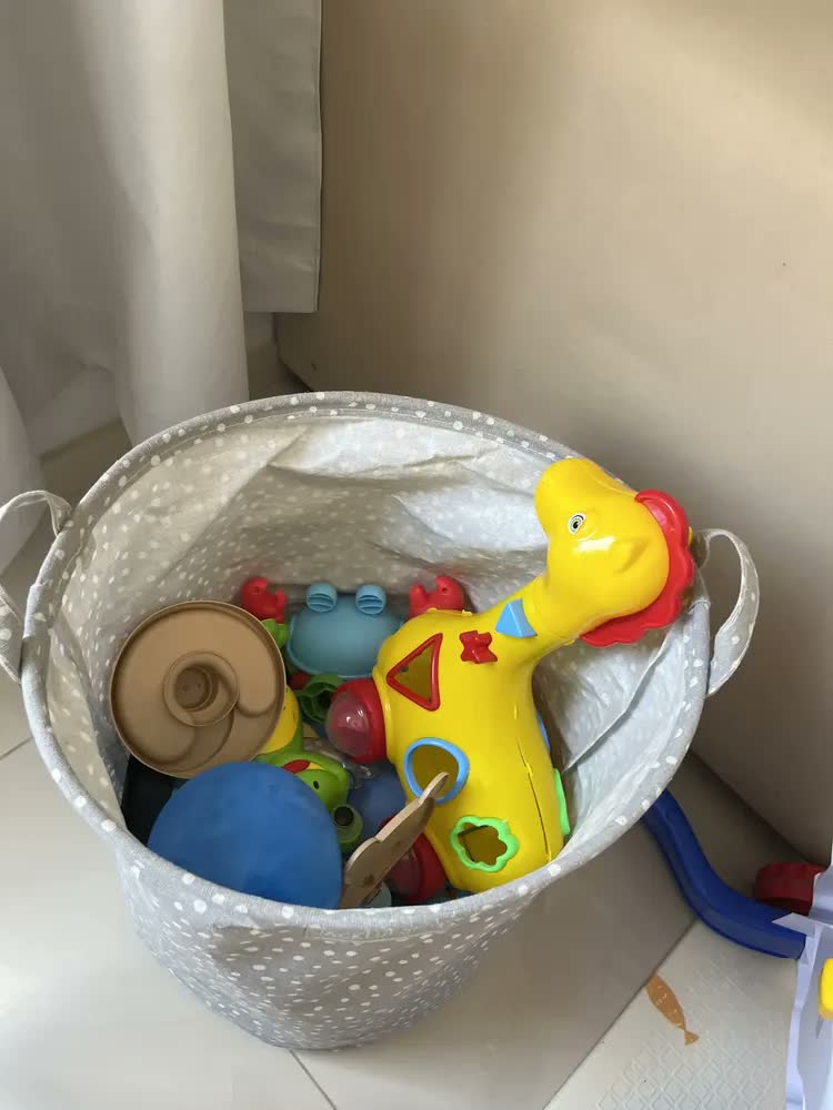 foto de Cesto Organizador Brinquedo Roupa Suja Dobrável Jacki Design Cor Azul