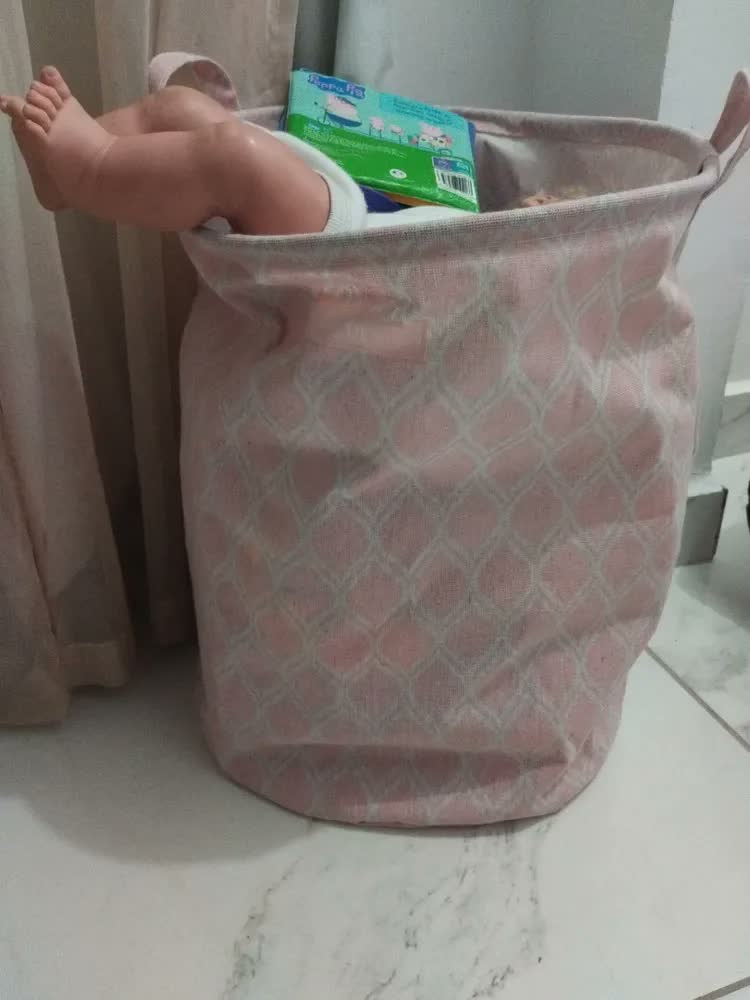 foto de Cesto Organizador Brinquedo Roupa Suja Dobrável Jacki Design Cor Azul