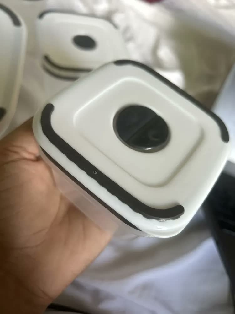 foto de Kit 5 Potes Herméticos Com Tampas De Vedação Para Frezzer E Micro-ondas Quadrado - Aero Home