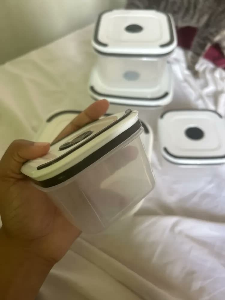 foto de Kit 5 Potes Herméticos Com Tampas De Vedação Para Frezzer E Micro-ondas Quadrado - Aero Home
