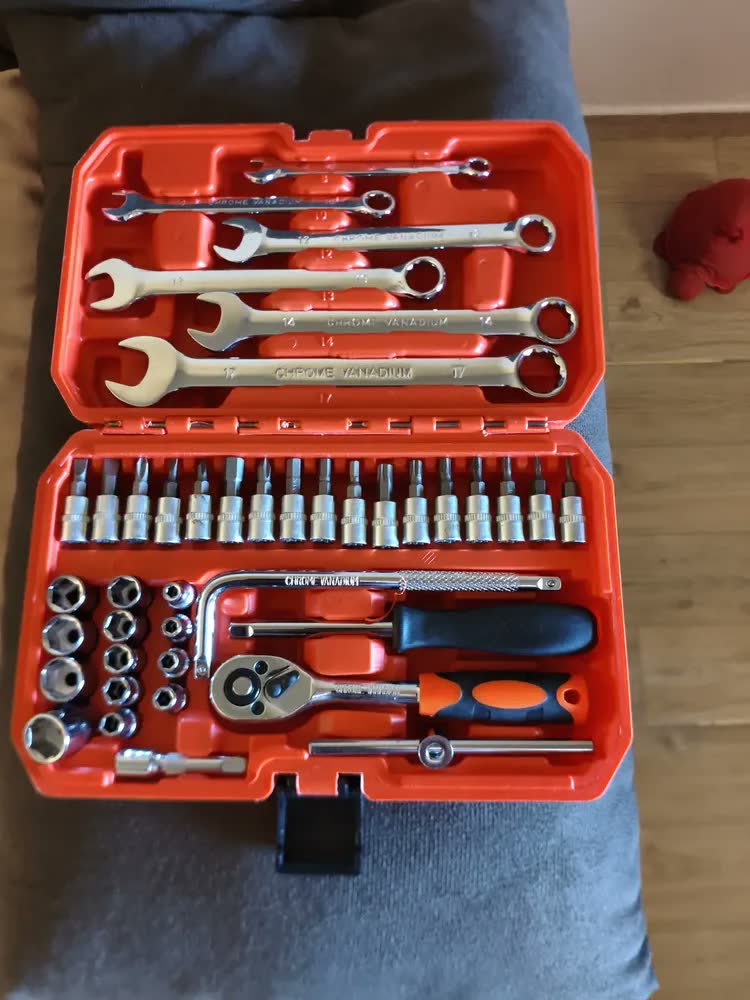 foto de Inova Cases Jogo De Soquetes 42 Peças Caixa De Ferramentas Aço Crv Chave Soquetes Sextavados Chave de Catraca Bits Fenda Phillips Allen Torx Gedore Automotivo Para Oficina Mecânica Loja Do Mecanico