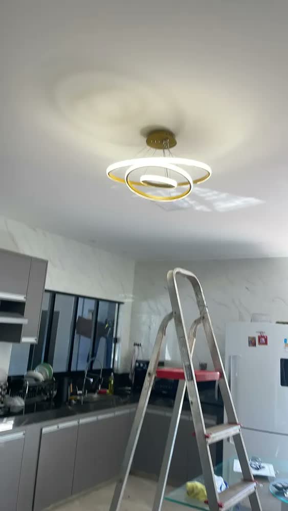 foto de Lustre Para Sala De Jantar Lustre De Teto Nórdico De Luxo Lustre Nórdico 3 Luzes Led - Pendente Para Sala E Cozinha Luminaria De Teto Cozinh Lustre Pendente Dourado Luminaria De Teto Doura Da