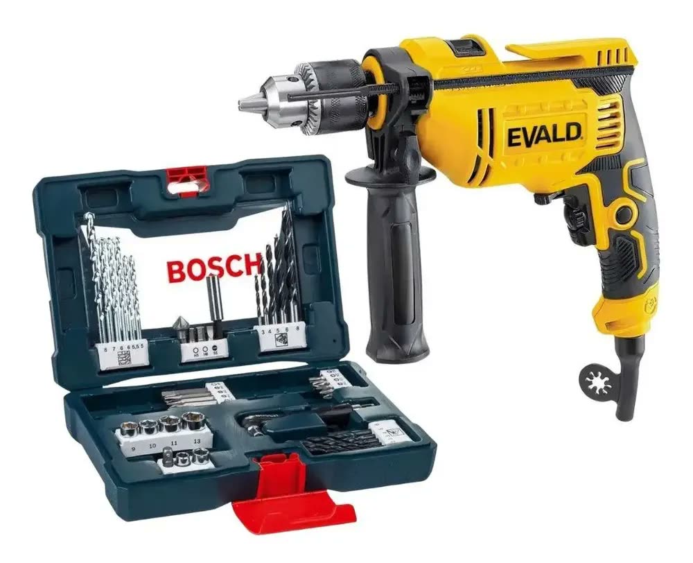 Furadeira De Impacto 1/2 13mm 850w Evald Kit 41 Pçs Bosch