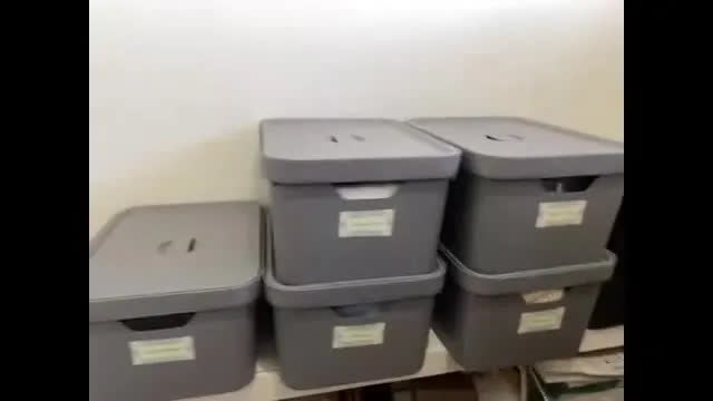 foto de 4x Caixa Plastica Multiuso 32l Organizadora Ou Cube Bege