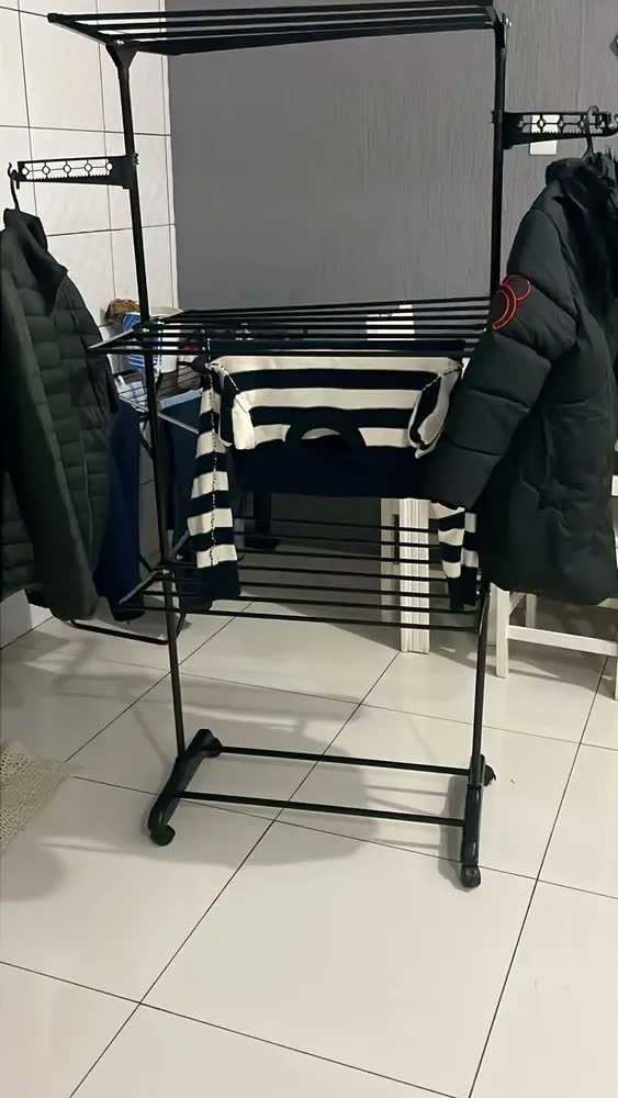 foto de Varal De Chão Grande Varal De Roupas 3 Andares Dobrável
