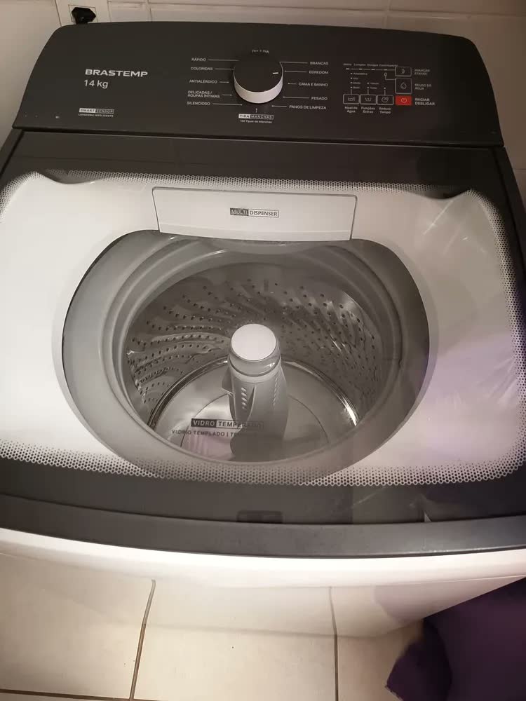foto de Máquina de Lavar Brastemp 14Kg Cinza Smart Sensor- BWJ14A9