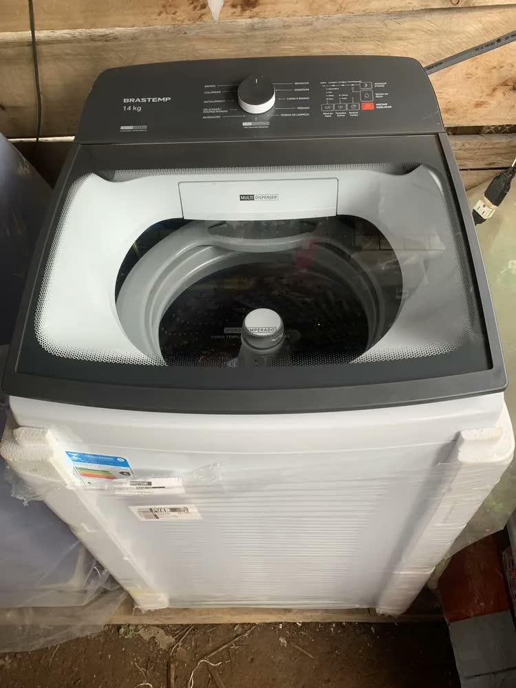 foto de Máquina de Lavar Brastemp 14Kg Cinza Smart Sensor- BWJ14A9