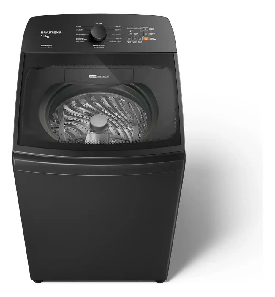 Máquina de Lavar Brastemp 14Kg Cinza Smart Sensor- BWJ14A9