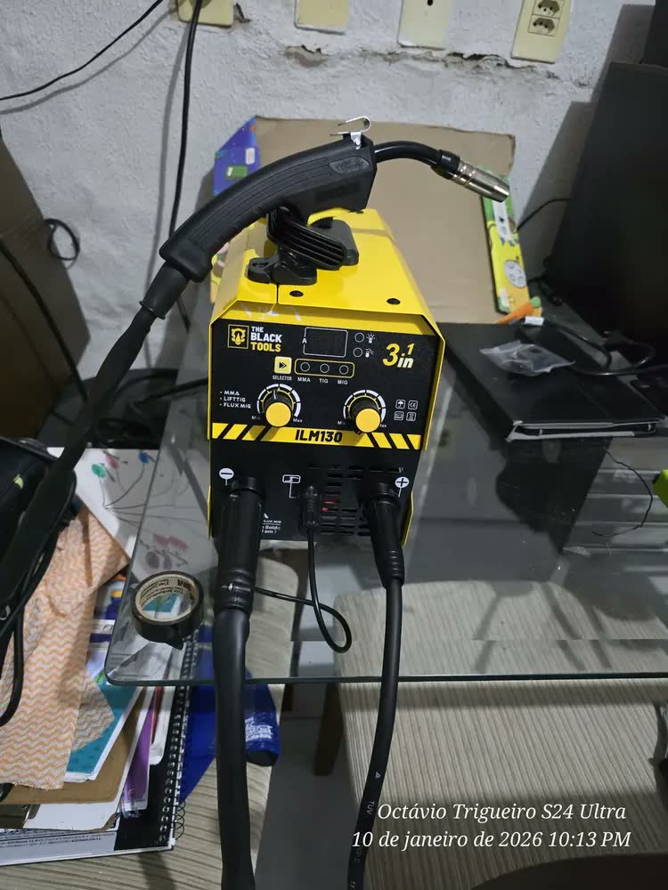 foto de Máquina De Solda Inversora Mig 130a Sem Gás 3 Em 1 Tig Lift Mma Eletrodo Com Acessórios ILM130 Prime Mig The Black Tools