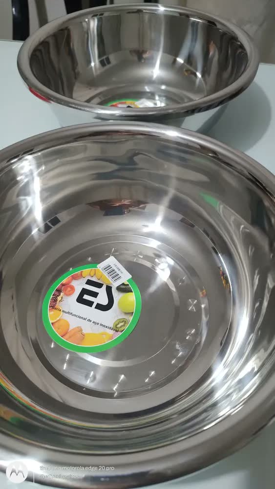 foto de Kit 2 Comedouros Inox Pote Ração Inox, Gato Cachorro Grande Comedouro 5000ml Tigela Pote Ração Agua,para Cães Gatos Coelhos Pets, Abertura De 32 Cm Capacidade De 5 Litros Cor Prateado