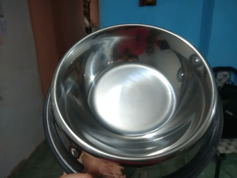 foto de Kit 2 Comedouros Comedouro Pet Inox 900ml Cachorro Grande Antiderrapante
