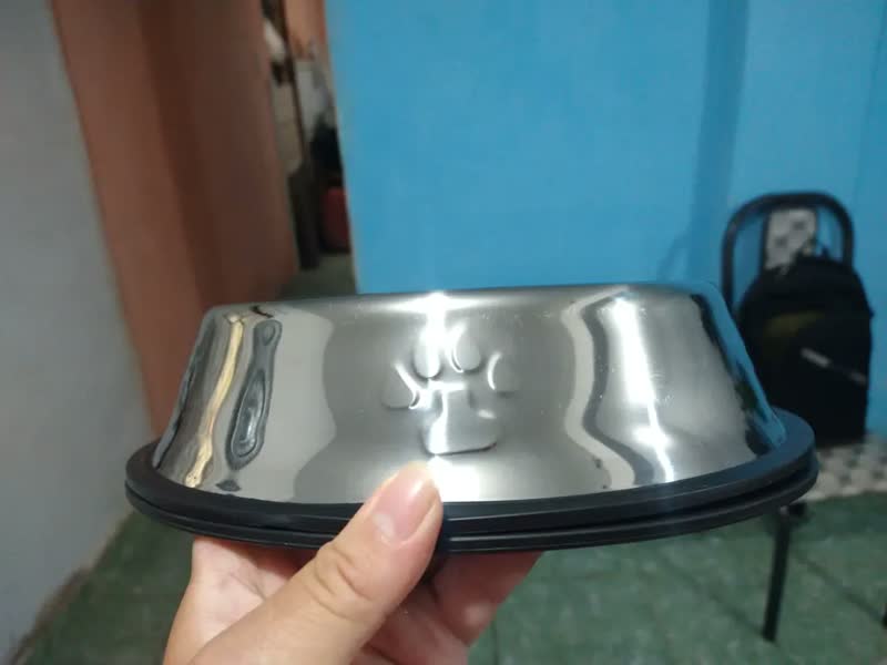 foto de Kit 2 Comedouros Comedouro Pet Inox 900ml Cachorro Grande Antiderrapante