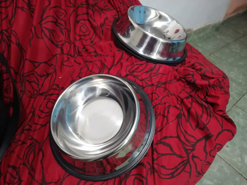 foto de Kit 2 Comedouros Comedouro Pet Inox 900ml Cachorro Grande Antiderrapante