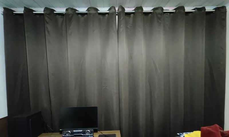 foto de Cortina Blackout Tecido Corta Luz Blecaute 5 Metros Largura X 2,60m Altura Sala Quarto Janela Blindex Porta Sacada Cor Avelã Emporio Luz