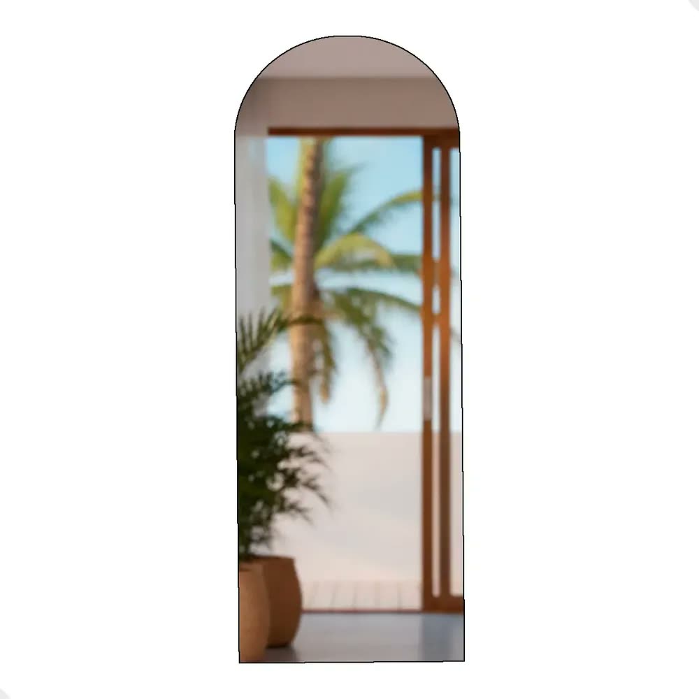 foto de Espelho Corpo Inteiro com LED Modelo Vitral 150x50 cm Ideal para Banheiro, Hall, Escritório, Sala e Quarto - Moldura Lapidada Vitral com Iluminação LED Quente para Ambientes e Decoração