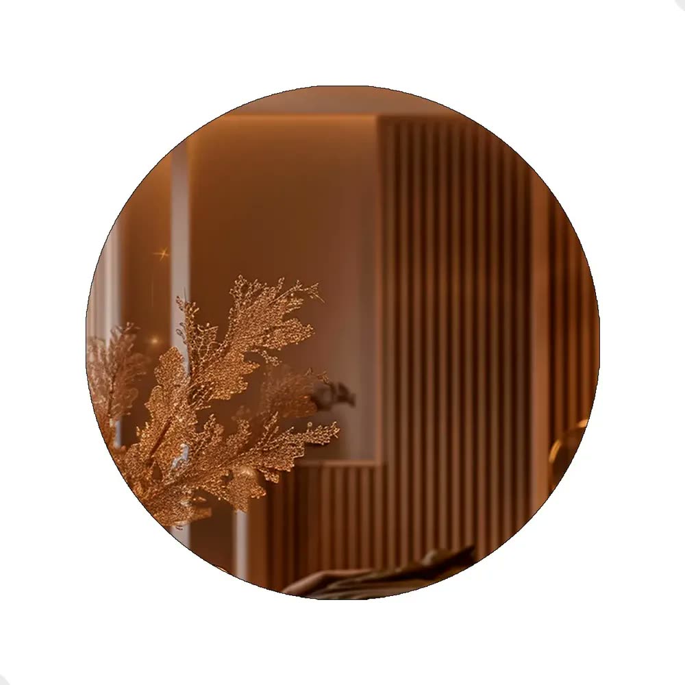 foto de Espelho Redondo Grande de 50cm com Led Frio - Espelho com Luz Ideal para Quarto, Banheiro e Sala, Espelho com Led e Moldura Lapidada para Decoração de Parede