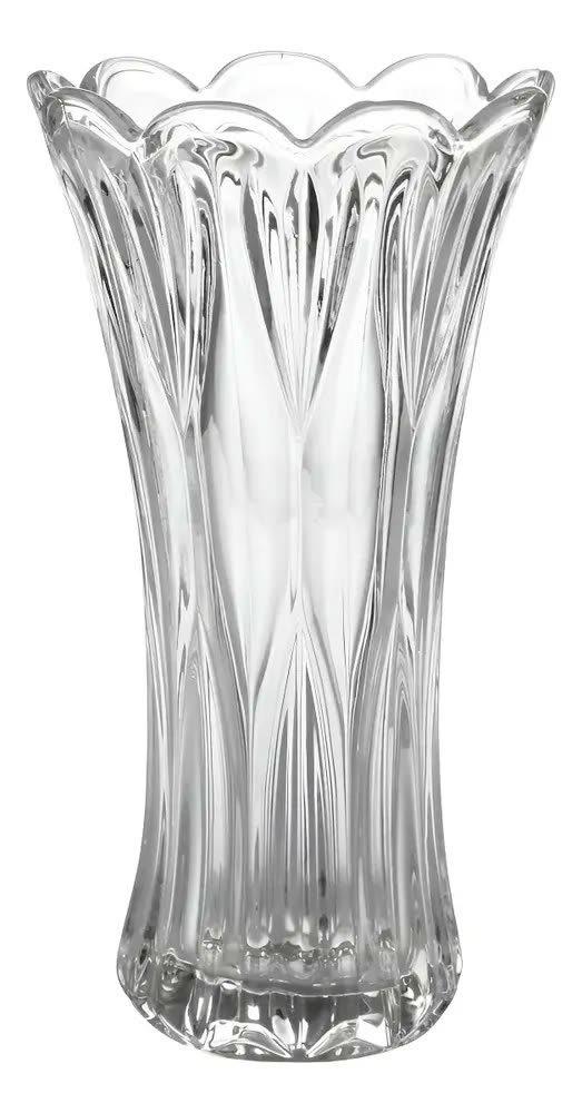 Vaso De Vidro Decorativo Cristal 12x23cm Arranjo Flores Luxo