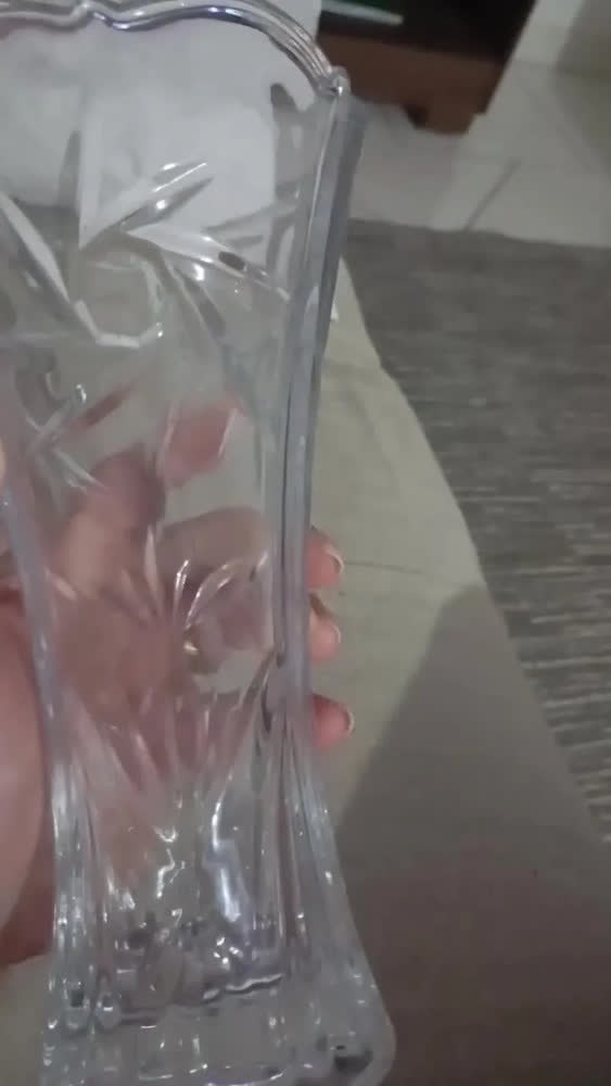 foto de Vaso Vidro Planta 23cm Flores Decoração Sala Plantas Festas