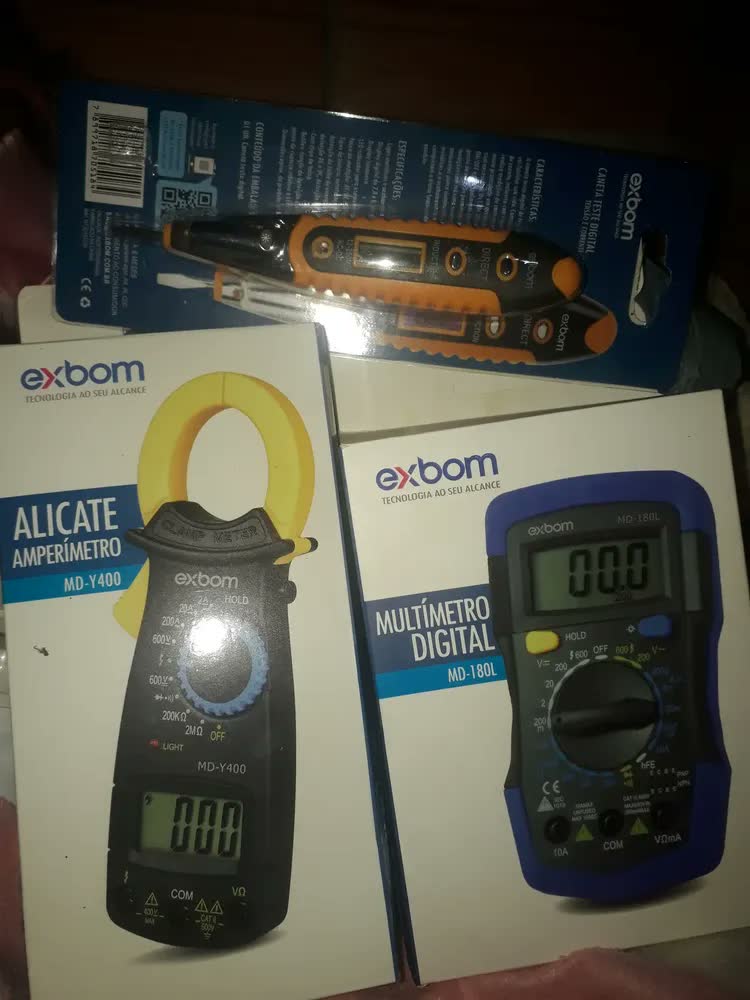 foto de Kit Multimetro Digital Com Display LCD, Alicate Amperimetro Medidor Digital + Caneta De Tensão Several